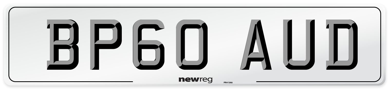 BP60 AUD Number Plate from New Reg